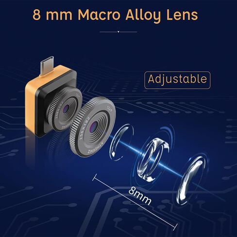 كاميرا InfiRay (Android فقط) T2S+ الحرارية، كاميرا Android Type-C T2S Plus بالأشعة تحت الحمراء تصوير حراري للهواتف الذكية، دقة 256X192 IR، عدسة ماكرو 8 مم، -20 درجة مئوية ~ 450 درجة مئوية، نطاق درجة الحرارة، القدرة على التحليل in Kuwait