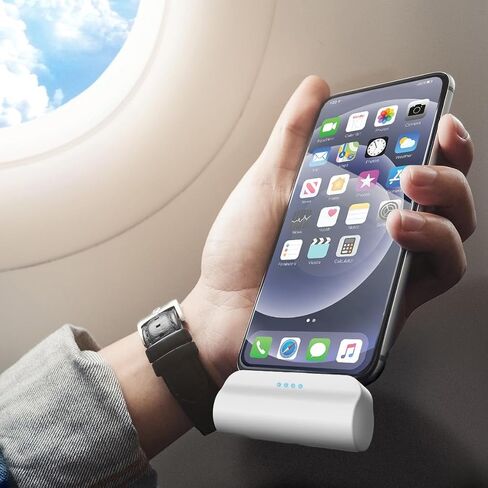 GALVANOX USB-C Battery Pack for iPhone 15 and 15 Pro Max - Fast Charging Type-C, Small Power Bank for Travel with Built-in Cable, 4000mAh (Fast Charging enabled) (1) in Saudi Arabia