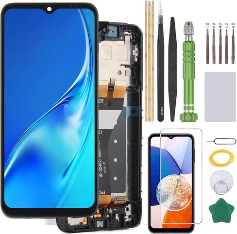 شاشة لهاتف سامسونج جالاكسي A14 5G A146U A146P شاشة LCD بديلة لشاشة A146U A146P تعمل باللمس محول الأرقام الجمعية (مع الإطار) in Saudi Arabia