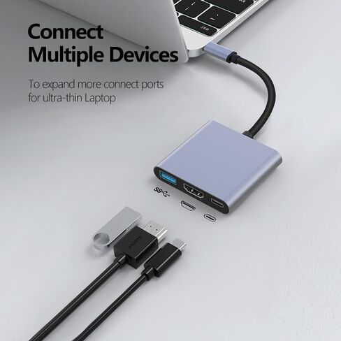 USB C to HDMI Multiport Adapter, Battrii Type-C Hub to HDMI 4K Output USB 3.0 Port and USB-C Charging Port, Type C Digital AV Adapter for MacBook Pro/air, iPad Pro, Galaxy S8/S9& More USB-C Devices in Saudi Arabia