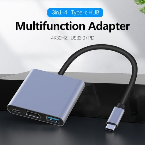 USB C to HDMI Multiport Adapter, Battrii Type-C Hub to HDMI 4K Output USB 3.0 Port and USB-C Charging Port, Type C Digital AV Adapter for MacBook Pro/air, iPad Pro, Galaxy S8/S9& More USB-C Devices in Saudi Arabia