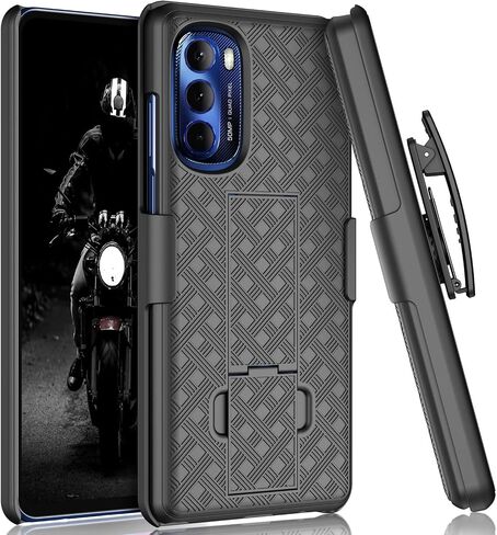 حافظة Tekcoo لهاتف Motorola Moto G Stylus 2022 5G [5G فقط] مشبك حافظة، [Tstra] هيكل صلب [مسند] حزام قفل آمن، مشبك دوار، غطاء حماية نحيف للغاية أسود in Saudi Arabia