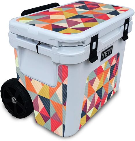 Carbon Fiber Cooler Skin Compatible with Yeti Roadie 32 Wheeled Cooler - Bright and Happy - Premium 3M Vinyl Protective Wrap Decal Cover - Easy to Apply | Crafted in The USA by MightySkins in Saudi Arabia