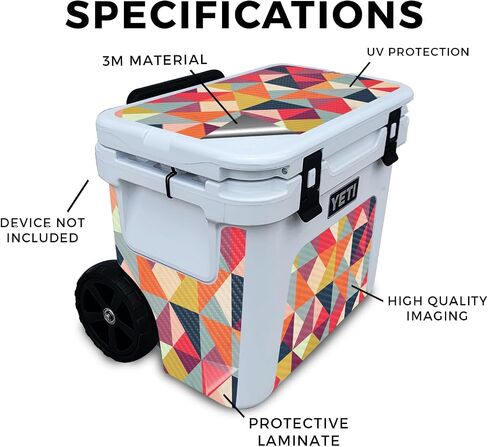 Carbon Fiber Cooler Skin Compatible with Yeti Roadie 32 Wheeled Cooler - Bright and Happy - Premium 3M Vinyl Protective Wrap Decal Cover - Easy to Apply | Crafted in The USA by MightySkins in Saudi Arabia
