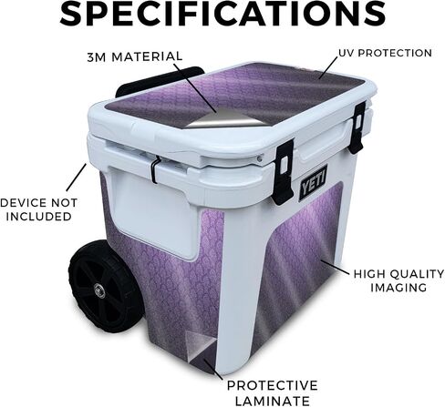 Glossy Glitter Skin Compatible with Yeti Roadie 32 Wheeled Cooler - Antique Purple - Premium 3M Vinyl Protective Wrap Decal Cover - Easy to Apply | Crafted in The USA by MightySkins in Saudi Arabia