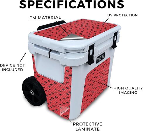 Carbon Fiber Cooler Skin Compatible with Yeti Roadie 32 Wheeled Cooler - Guns - Premium 3M Vinyl Protective Wrap Decal Cover - Easy to Apply | Crafted in The USA by MightySkins in Saudi Arabia