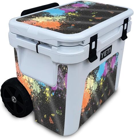 Glossy Glitter Cooler Skin Compatible with Yeti Roadie 32 Wheeled Cooler - Splatter - Premium 3M Vinyl Protective Wrap Decal Cover - Easy to Apply | Crafted in The USA by MightySkins in Saudi Arabia