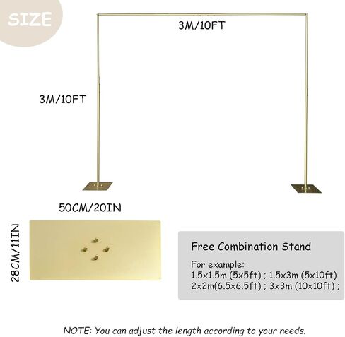 Professional Backdrop Stand Pipe Kit,10'x10' Heavy Duty Background Support System Curtain Frame Telescopic with Steel Base for Wedding Party Photography Trade Show Display in Saudi Arabia
