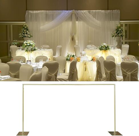 Professional Backdrop Stand Pipe Kit,10'x10' Heavy Duty Background Support System Curtain Frame Telescopic with Steel Base for Wedding Party Photography Trade Show Display in Saudi Arabia