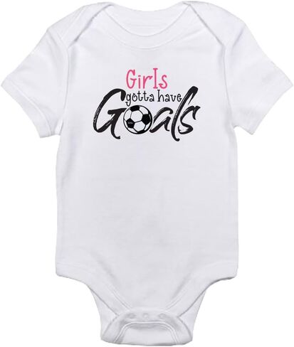 TeeNow - Girls/Guys gotta have Goals! - Soccer Sports Baby/Infant Bodysuit, Boy/Girl Unisex, Short Sleeve in Saudi Arabia