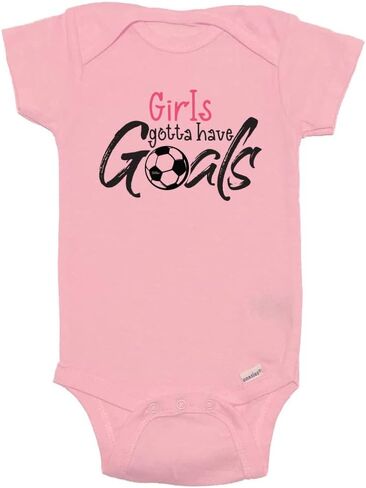 TeeNow - Girls/Guys gotta have Goals! - Soccer Sports Baby/Infant Bodysuit, Boy/Girl Unisex, Short Sleeve in Saudi Arabia