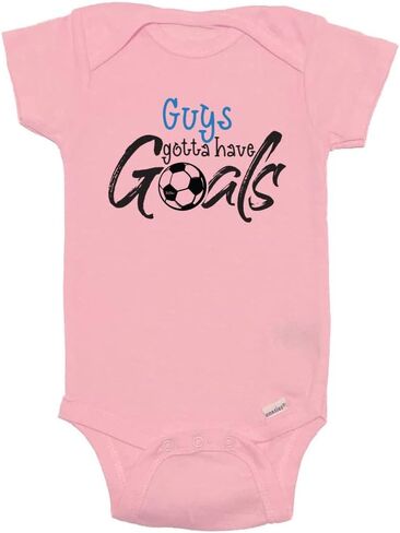 TeeNow - Girls/Guys gotta have Goals! - Soccer Sports Baby/Infant Bodysuit, Boy/Girl Unisex, Short Sleeve in Saudi Arabia