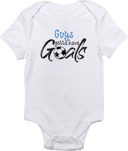TeeNow - Girls/Guys gotta have Goals! - Soccer Sports Baby/Infant Bodysuit, Boy/Girl Unisex, Short Sleeve in Saudi Arabia
