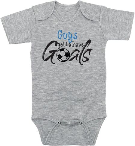 TeeNow - Girls/Guys gotta have Goals! - Soccer Sports Baby/Infant Bodysuit, Boy/Girl Unisex, Short Sleeve in Saudi Arabia