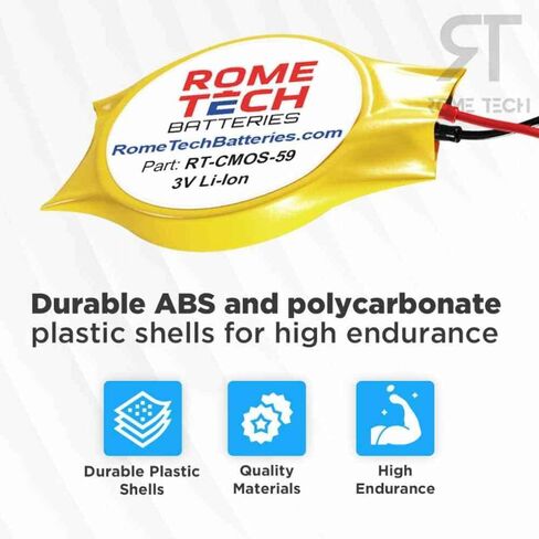 بطارية Rome Tech CR2016 CMOS BIOS لجهاز HP ProBook 450 G6، HP ProBook 450 G7، HP ProBook 440 G7 - بطارية احتياطية 3V RTC CR 2016 HP كمبيوتر محمول CMOS مع كابلين سلكيين in Saudi Arabia