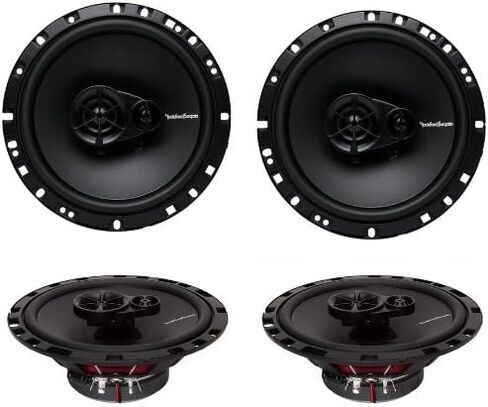 4 سماعات روكفورد فوسجيت R165X3 الجديدة مقاس 6.5 بوصة 180 وات 3 طرق صوت السيارة المحورية مجموعة مكبر صوت ستيريو مع مجموعة مكبر الصوت روكفورد فوسجيت برايم R1T-S مقاس 1 بوصة in Saudi Arabia