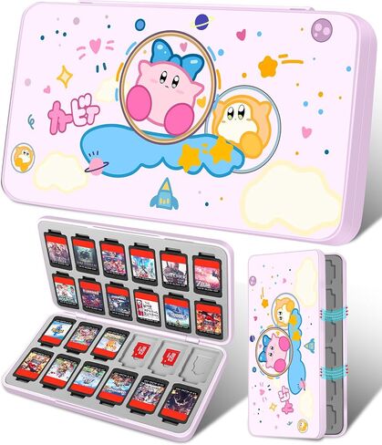 Xinocy for Nintendo Switch Game Case with 24 Game Holder Slots and 24 SD Micro Card Slots for Nintendo Switch/Lite/OLED,Cute Cartoon Games Cartridge Cases for Boys Kids Girls Kawaii Storage Box, Xing in Saudi Arabia
