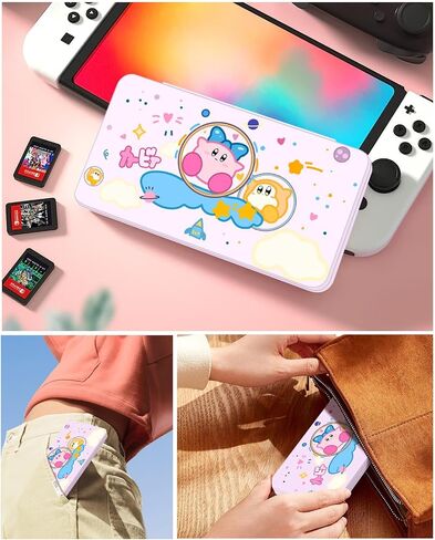 Xinocy for Nintendo Switch Game Case with 24 Game Holder Slots and 24 SD Micro Card Slots for Nintendo Switch/Lite/OLED,Cute Cartoon Games Cartridge Cases for Boys Kids Girls Kawaii Storage Box, Xing in Saudi Arabia