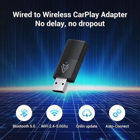 Wireless Carplay Adapter for Android Auto, Converts Wired to Wireless Android Auto Adapter for Cars from 2016+ & Android 11+, Plug & Play Android Auto Dongle, Online Update in Saudi Arabia