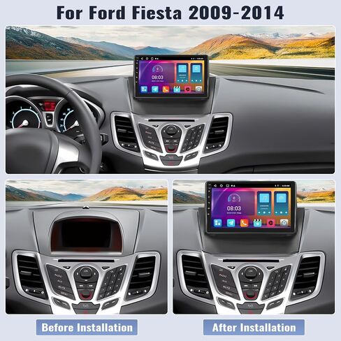 SIXWIN Android Car Stereo for Ford Fiesta 2009-2014 2G+32G with CarPlay Android Auto Mirror Link 26UI 9 Inch Touch Screen Car Radio Bluetooth GPS Navigation WiFi HiFi FM Radio SWC Backup Camera in Saudi Arabia