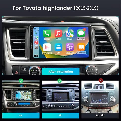 Roadanvi X12 8G+128G 10.2" Car Radio Headunit for Toyota Highlander 2015 2016 2017 2018 2019 Wireless Carplay Android Auto 1280x720 QLED Touch Screen Car Stereo Wifi 4G LTE GPS Navigation in Saudi Arabia