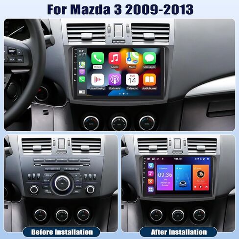 [4+64G] ستيريو سيارة اندرويد 13 8 النواة لمازدا 3 2009-2013 مع Apple Carplay&Android Auto، راديو سيارة 9 بوصة مع وصلة مرآة بلوتوث FM/RDS WiFi GPS Navigation SWC Dual USB+AHD كاميرا احتياطية in Saudi Arabia
