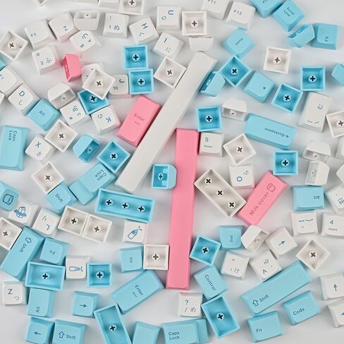 Milk Cover Keycaps PBT Dye-Sublimation XDA Profile English Custom Keycaps 60 Percent ANSI US Layout for 61 64 68 87 104 108 Mechanical Keyboard(Milk cover) in Saudi Arabia