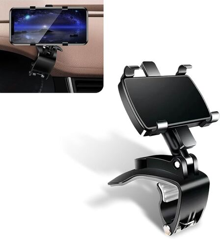 Pack of 1 Car Navigation Dashboard Clip, Phone Holder for Dashboard, Multifunctional Snap-on Vehicle Air Vent Phone Mount with Metal Bearing, 360 Degree Rotation Phone Clip (Black) in Kuwait