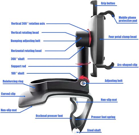 Pack of 1 Car Navigation Dashboard Clip, Phone Holder for Dashboard, Multifunctional Snap-on Vehicle Air Vent Phone Mount with Metal Bearing, 360 Degree Rotation Phone Clip (Black) in Kuwait