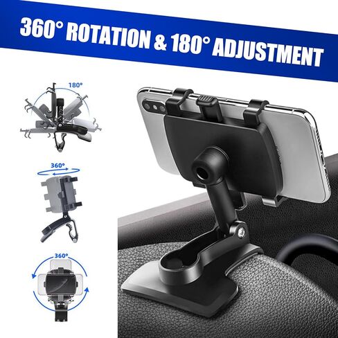 Pack of 1 Car Navigation Dashboard Clip, Phone Holder for Dashboard, Multifunctional Snap-on Vehicle Air Vent Phone Mount with Metal Bearing, 360 Degree Rotation Phone Clip (Black) in Kuwait