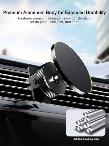 حامل هاتف مغناطيسي للسيارة من Elitehood، حامل هاتف مغناطيسي قوي قابل للتعديل 360 درجة، حامل هاتف مغناطيسي لفتحة تهوية السيارة، لحامل Magsafe للسيارة متوافق مع iPhone 15 14 13 Pro Max Plus Mini in Kuwait
