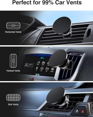 حامل هاتف مغناطيسي للسيارة من Elitehood، حامل هاتف مغناطيسي قوي قابل للتعديل 360 درجة، حامل هاتف مغناطيسي لفتحة تهوية السيارة، لحامل Magsafe للسيارة متوافق مع iPhone 15 14 13 Pro Max Plus Mini in Kuwait