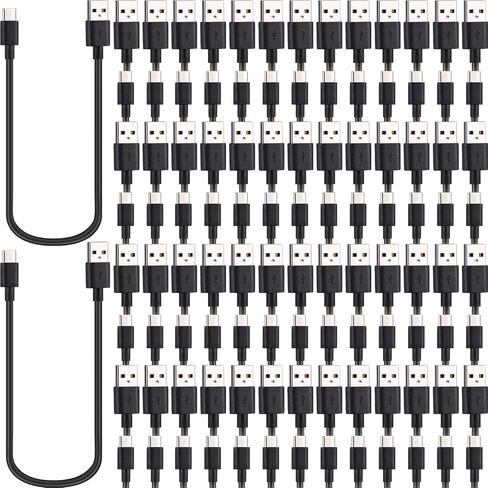 100 Pack USB Type C Cable Bulk Black Fast Charging Cable 3A Cable Charger Cord Compatible with Samsung Galaxy S10 S9 S8 S20 S21 S23 Plus A52 A21 A32 A11 Note 10 9 8 PS5 Controller (3.3ft) in Saudi Arabia