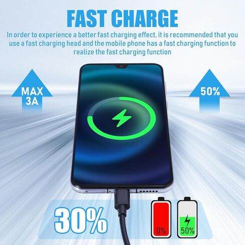 100 Pack USB Type C Cable Bulk Black Fast Charging Cable 3A Cable Charger Cord Compatible with Samsung Galaxy S10 S9 S8 S20 S21 S23 Plus A52 A21 A32 A11 Note 10 9 8 PS5 Controller (3.3ft) in Saudi Arabia