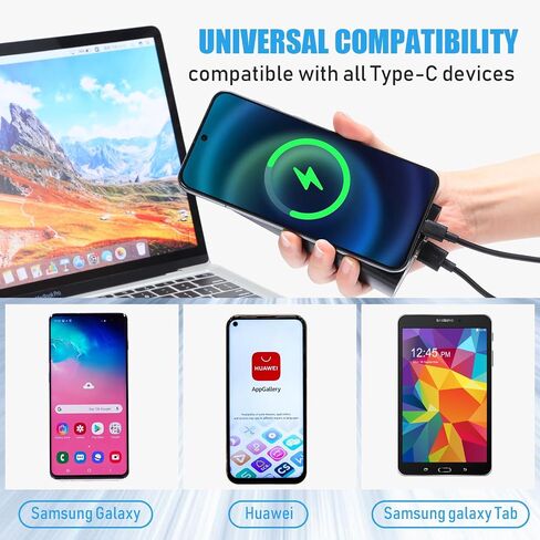 100 Pack USB Type C Cable Bulk Black Fast Charging Cable 3A Cable Charger Cord Compatible with Samsung Galaxy S10 S9 S8 S20 S21 S23 Plus A52 A21 A32 A11 Note 10 9 8 PS5 Controller (3.3ft) in Saudi Arabia