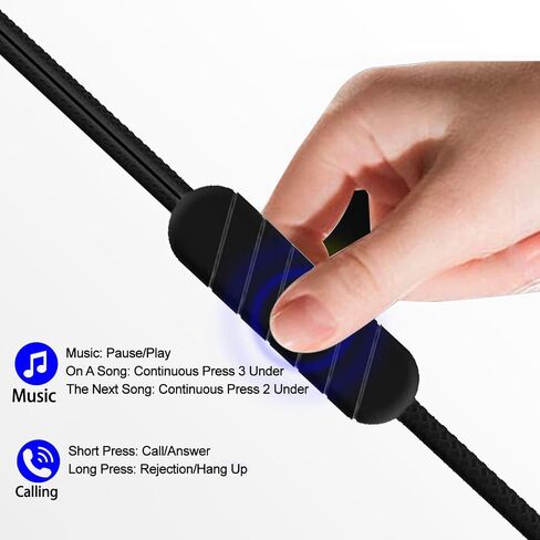 2 Pack, Wired Earbuds in-Ear Plug in Headphone with Microphone, 3.55mm Jack Corded Earphone Ear Buds Suitable for Desktop Computer, laptops, Android Phones and Other Devices (Black & White) in Saudi Arabia