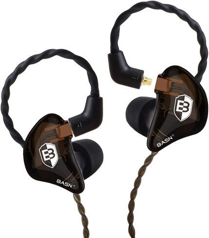 BASN in Ear Monitor Headphones for Musicians, Bsinger 2nd Generation Sound Isolating Earphones with Dual Dynamic Drivers Detachable MMCX Cable (Black)… in Kuwait