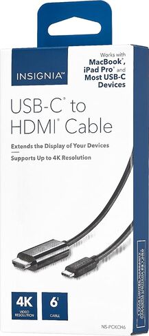 INSIGNIA 6’ USB-C to HDMI Cable - Black - Model: NS-PCKCH6 in Saudi Arabia