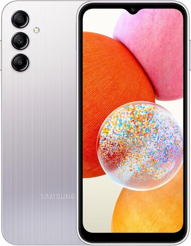 Samsung Galaxy A14 (SM-A145F/DS) Dual SIM,128GB + 4GB, Factory Unlocked GSM, International Version (Ring Grip Case Bundle) - No Warranty - (Silver) in Saudi Arabia