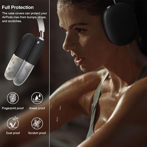 أغطية حافظة من السيليكون 7 في 1 من BRG لأجهزة AirPods Max، أغطية وسادات الأذن مقاومة للعرق / أغطية أكواب الأذن / غطاء عصابة الرأس لسماعات AirPods Max، ملحقات واقيات ناعمة لأجهزة Apple AirPods Max in Kuwait