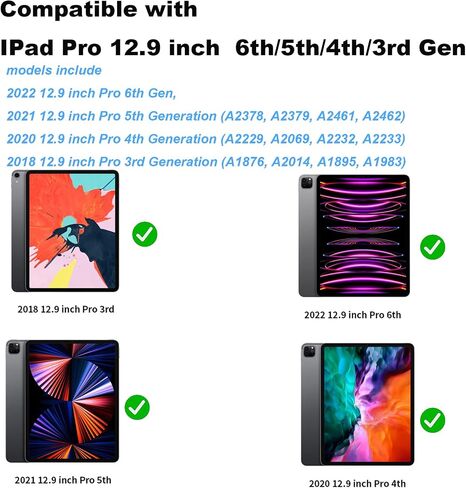 IPad Pro 12.9 Case with Keyboard 24 Colors Backlit Magnetic Keyboard Case for IPad Pro 12.9 inch 6th Generation 5th 4th 3rd Floating Cantilever Stand Magnetic Keyboard with Touchpad (Gray) in Saudi Arabia