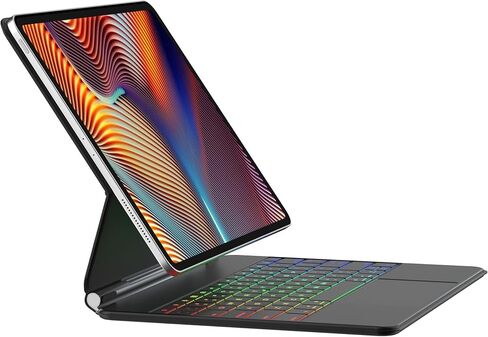 IPad Pro 12.9 Case with Keyboard 24 Colors Backlit Magnetic Keyboard Case for IPad Pro 12.9 inch 6th Generation 5th 4th 3rd Floating Cantilever Stand Magnetic Keyboard with Touchpad (Gray) in Saudi Arabia