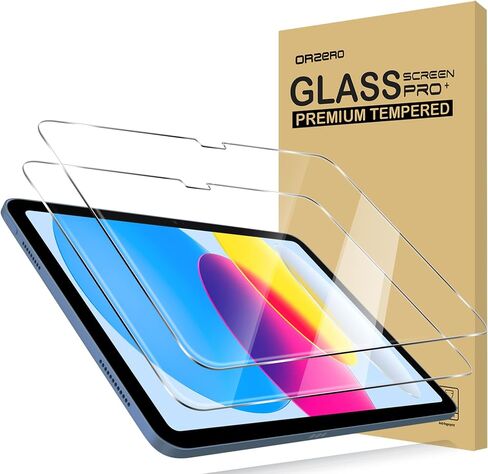 Orzero (عبوتان) متوافقان مع iPad الجيل العاشر 10.9 بوصة (تم إصدار 2022) واقي شاشة من الزجاج المقوى، خالٍ من الفقاعات 9 صلابة HD (استبدال مدى الحياة) in Saudi Arabia