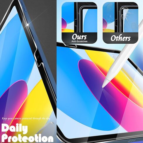 Orzero (عبوتان) متوافقان مع iPad الجيل العاشر 10.9 بوصة (تم إصدار 2022) واقي شاشة من الزجاج المقوى، خالٍ من الفقاعات 9 صلابة HD (استبدال مدى الحياة) in Saudi Arabia