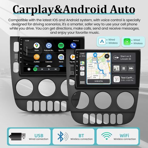 [2+64G] لسيارة Mercedes Benz W163 ML320 ML350 ML400 ML500 1997-2005 ترقية راديو - 9 بوصة Android 13 شاشة لمس ستيريو - Carplay/Android Auto/1080P/EQ/WiFi/Mirror Link/SWC + كاميرا احتياطية AHD + ميكروفون in Saudi Arabia