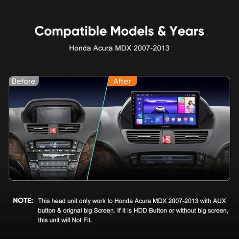 Android 12 Car Stereo Upgrade Radio for Honda Acura MDX 2007-2013 DSP Auto Stereo (3GB+32GB) Wireless Apple CarPlay GPS Navigation 5G WiFi Bluetooth Replacement Installation Kit in Saudi Arabia