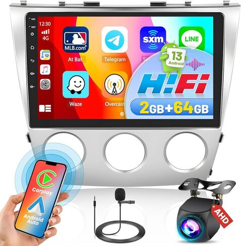 [2G+64G] Android 13 Stereo Carplay for Toyota Camry 2006-2011 (Manual AC), 10.1 Touch Screen GPS Navigation Bluetooth Car Radio with Wireless Android Auto | Hi-Fi | Backup Camera in Kuwait