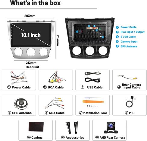 [2G+64G] Android 13 Stereo Carplay for Toyota Camry 2006-2011 (Manual AC), 10.1 Touch Screen GPS Navigation Bluetooth Car Radio with Wireless Android Auto | Hi-Fi | Backup Camera in Kuwait