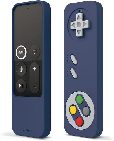 elago R4 Retro Apple TV Remote Case Compatible with Apple TV Siri Remote 1st Generation - Classic Controller Design [Non-Functional], Lanyard Included [US Patent Registered] (Black) in Saudi Arabia