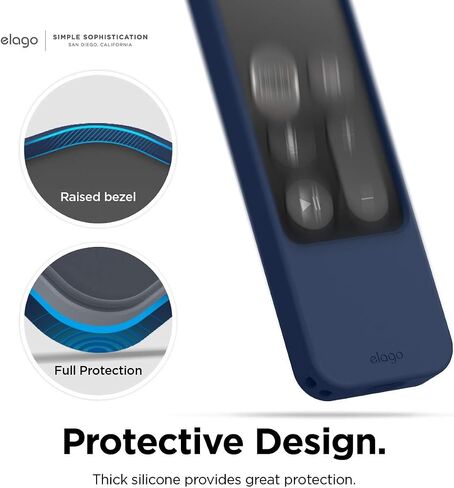 elago R4 Retro Apple TV Remote Case Compatible with Apple TV Siri Remote 1st Generation - Classic Controller Design [Non-Functional], Lanyard Included [US Patent Registered] (Black) in Saudi Arabia